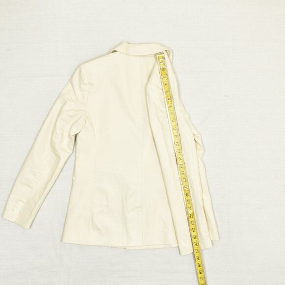 NEW Loft Women's Double Breasted Blazer Jacket Solid Cotton Beige Size 2 - Picture 6 of 8